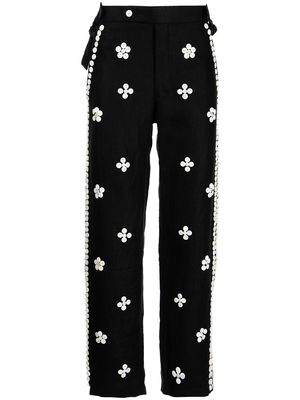 BODE button-embellished trousers - Black