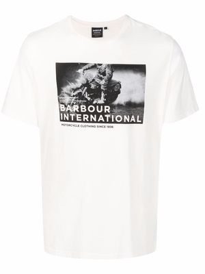 Barbour logo crew-neck T-shirt - White