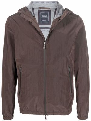 Herno zip-pockets zip-up hooded jacket - Brown