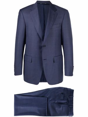 Canali check-pattern single-breasted wool suit - Blue