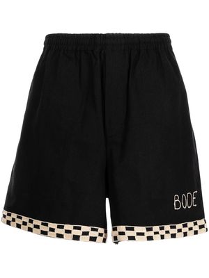 BODE checkerboard rugby shorts - Black