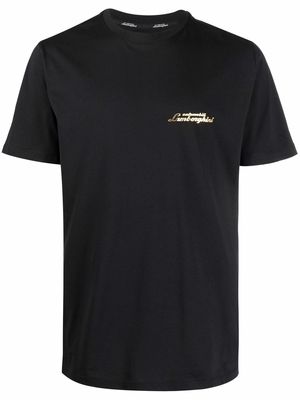 Automobili Lamborghini logo-print organic cotton T-shirt - Black