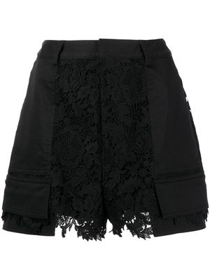 Monse lace-panel shorts - Black