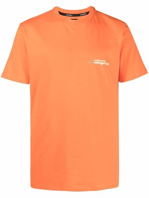 Automobili Lamborghini metallic logo-print organic cotton T-shirt - Orange