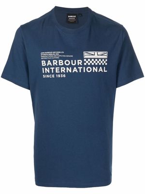 Barbour logo crew-neck T-shirt - Blue