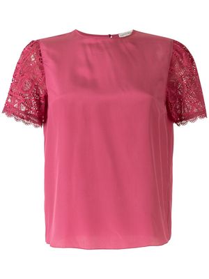 Martha Medeiros Basic silk crepe T-shirt - Red