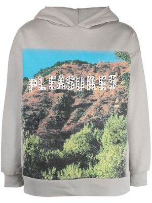 Pleasures Pleasurewood graphic-print hoodie - Grey