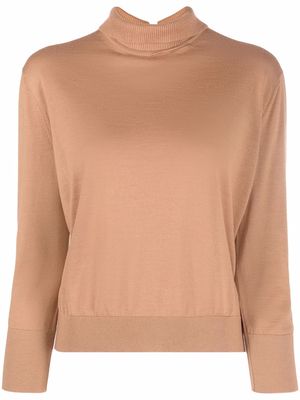 Loro Piana high-neck fine-knit jumper - Brown