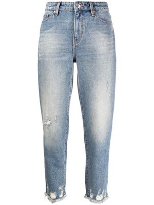 Armani Exchange distressed cropped jeans - Blue