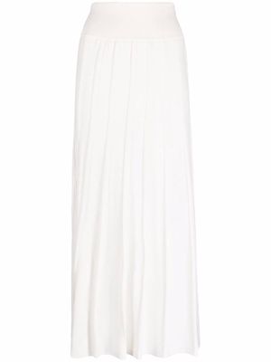 Malo pleated high-waist skirt - White