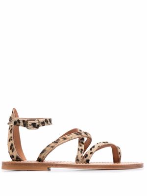 K. Jacques Epicure leopard-print sandals - Neutrals