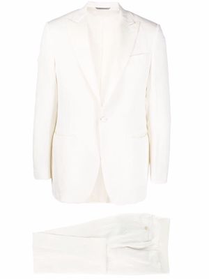 Canali single-breasted tailored suit - White