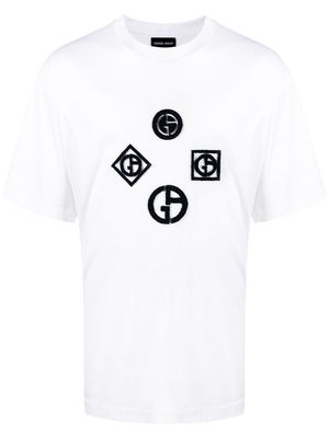 Giorgio Armani logo-patch cotton T-Shirt - White