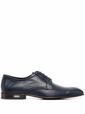 Casadei perforated leather oxford shoes - Blue
