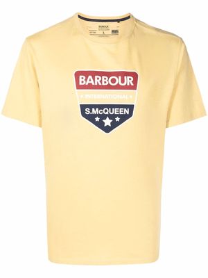 Barbour logo crew-neck T-shirt - Yellow