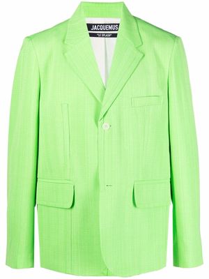 Jacquemus single-breasted cotton-blend blazer - Green