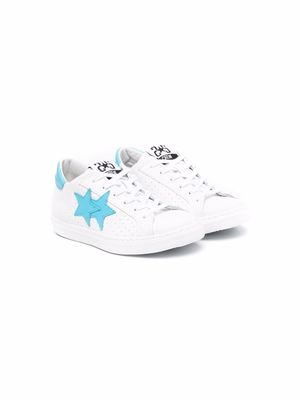 2 Star Kids TEEN star patch low-top sneakers - White