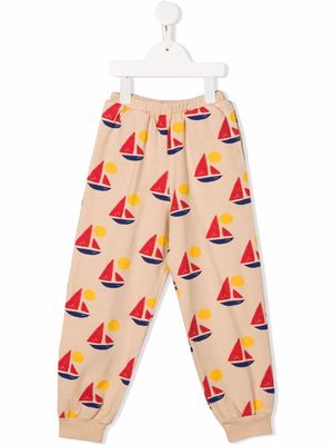 Weekend House Kids. boat-print track pants - Neutrals