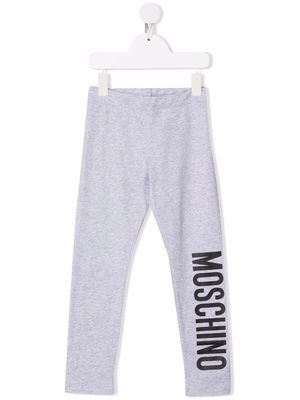Moschino Kids logo print leggings - Grey