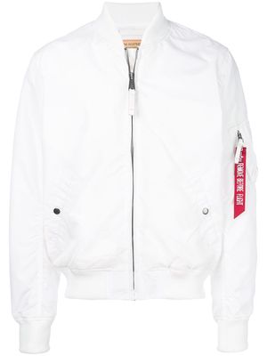 Alpha Industries zipped bomber jacket - White