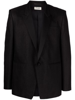 Saint Laurent single-breasted wool-silk blazer - Black