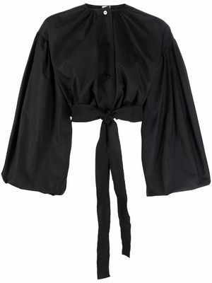 Patou tied-waist poplin shirt - Black