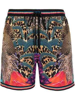 Camilla leopard-print swim shorts - Multicolour