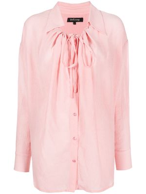 tout a coup spread collar tie-neck shirt - Pink
