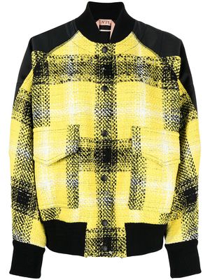 Nº21 checked bomber jacket - Yellow