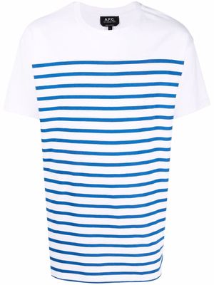 A.P.C. stripe-print cotton T-Shirt - White