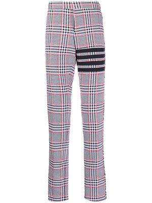 Thom Browne 4-Bar Prince of Whales check frayed chinos - Black