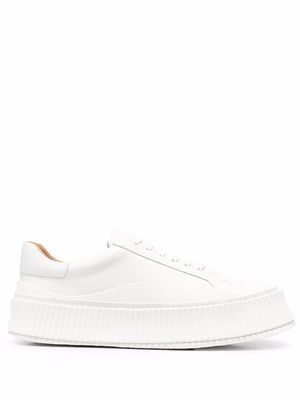 Jil Sander textured platform-sole sneakers - White