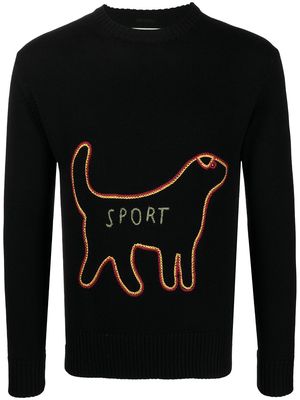 BODE Sport-embroidered merino wool jumper - Black