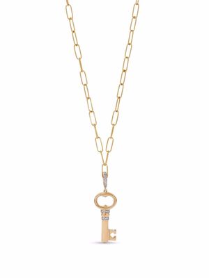 Annoushka 18kt yellow gold Mythology diamond key charm necklace