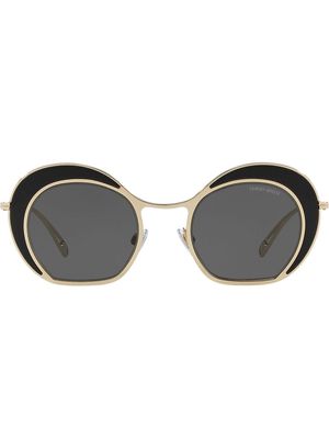 Giorgio Armani oversized round frame sunglasses - Black