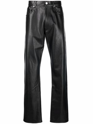 VTMNTS straight-leg leather trousers - Black