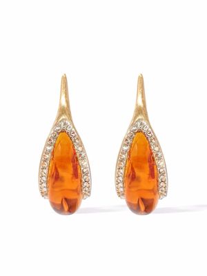 Annoushka 18kt yellow gold citrine diamond hoop earrings