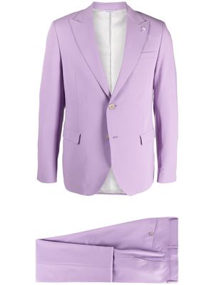 Manuel Ritz brooch-embellihed two-piece suit - Purple