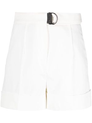 Brunello Cucinelli buckled-waist tailored shorts - White