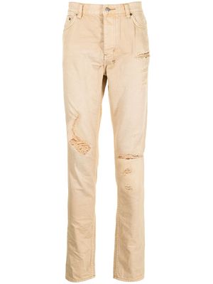 Ksubi distressed slim-fit jeans - Brown