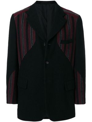 Comme Des Garçons Pre-Owned striped-panel blazer - Black