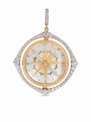 Annoushka 18kt gold Mythology spinning compass diamond pendant