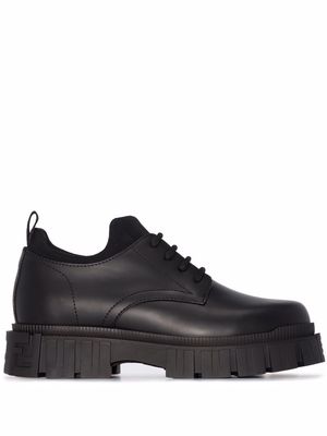 Fendi Force lug-sole leather derby shoes - Black