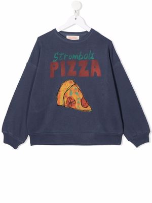 The Animals Observatory Pizza-print sweatshirt - Blue