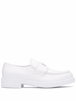 Prada logo-plaque chunky-sole loafers - White