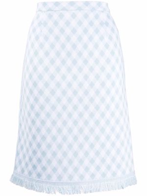 Charlott gingham-check tassel skirt - Blue