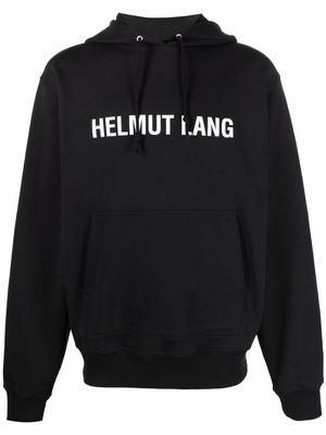 Helmut Lang logo-print cotton hoodie - Black