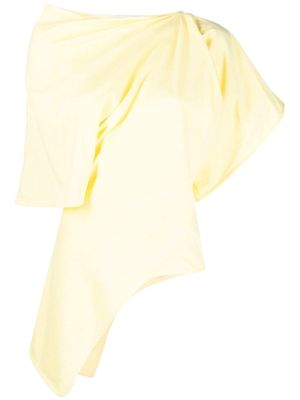 The Attico draped short-sleeved T-shirt - Yellow