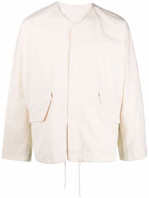 Jil Sander collarless flap-pockets lightweight jacket - Neutrals