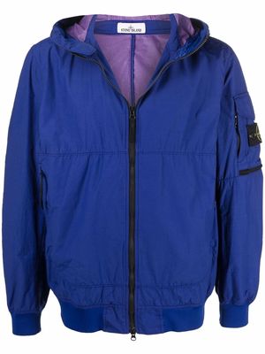 Stone Island Compass-patch zip-front lightweight jacket - Blue